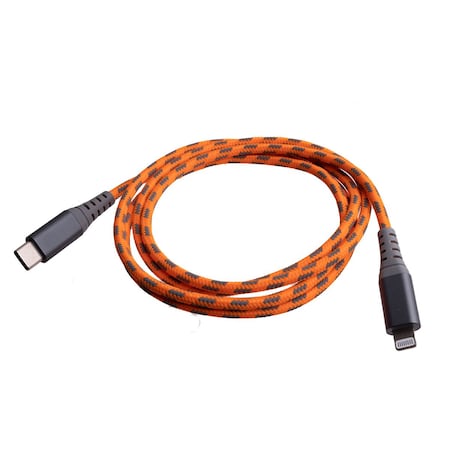 Hi-Vis 4Ft Lightning To Usb-C Cable, Orange